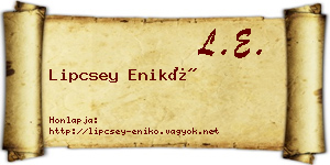 Lipcsey Enikő névjegykártya